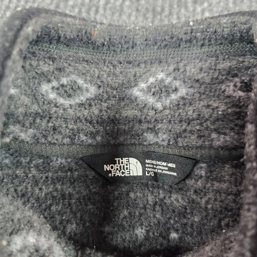 The North Face Sweatshirt Mens Large Gray Pullover 1/4 Zip Fleece Fair Isle